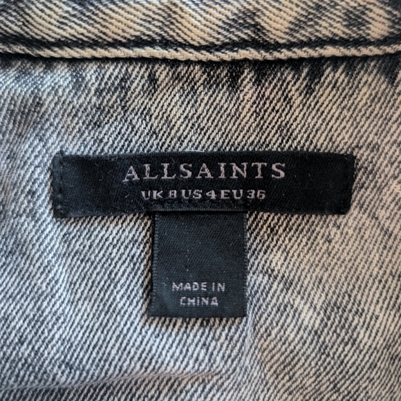 All Saints Osa Denim Midi Dress Gray Women's 4 - Picture 6 of 6